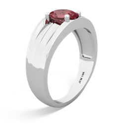 Pink Tourmaline Men's Two Lane 14K White Gold ring R0363