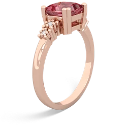 Pink Tourmaline Art Deco Princess 14K Rose Gold ring R2014