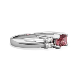 Pink Tourmaline Art Deco East-West 14K White Gold ring R2590