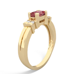 Pink Tourmaline Art Deco East-West 14K Yellow Gold ring R2590