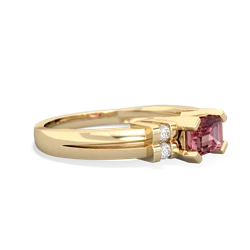 Pink Tourmaline Art Deco East-West 14K Yellow Gold ring R2590