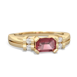 Pink Tourmaline Art Deco East-West 14K Yellow Gold ring R2590