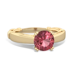 Pink Tourmaline Renaissance 14K Yellow Gold ring R27806RD