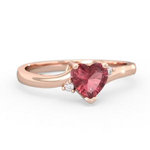 Pink Tourmaline Delicate Heart 14K Rose Gold ring R0203