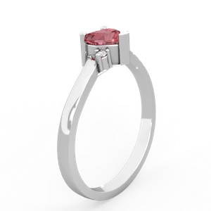 Pink Tourmaline Delicate Heart 14K White Gold ring R0203