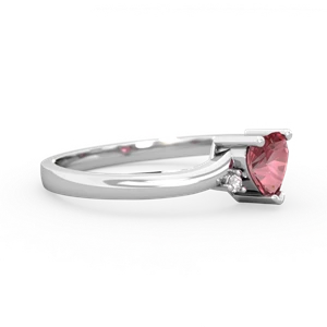 Pink Tourmaline Delicate Heart 14K White Gold ring R0203