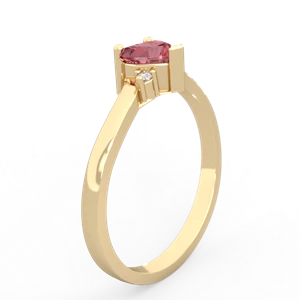 Pink Tourmaline Delicate Heart 14K Yellow Gold ring R0203