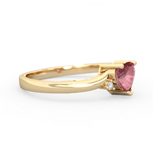 Pink Tourmaline Delicate Heart 14K Yellow Gold ring R0203