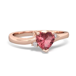 Pink Tourmaline Delicate Heart 14K Rose Gold ring R0203