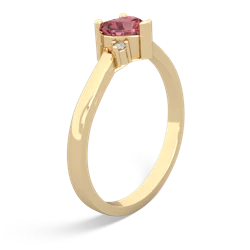 Pink Tourmaline Delicate Heart 14K Yellow Gold ring R0203