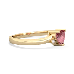 Pink Tourmaline Delicate Heart 14K Yellow Gold ring R0203