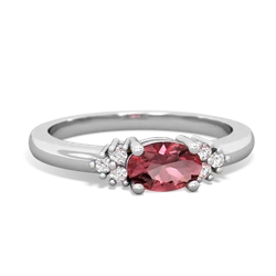 Pink Tourmaline Simply Elegant East-West 14K White Gold ring R2480