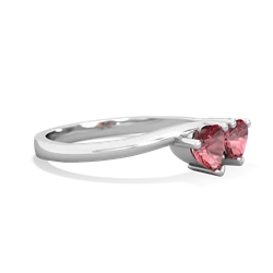 Pink Tourmaline Sweethearts 14K White Gold ring R5260