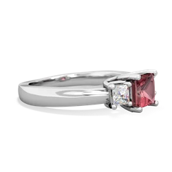 Pink Tourmaline Three Stone Trellis 14K White Gold ring R4015