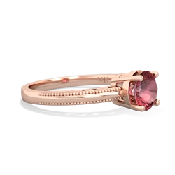 Pink Tourmaline Milgrain Filigree 14K Rose Gold ring R5090