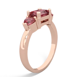 Pink Tourmaline Three Stone 14K Rose Gold ring R5235