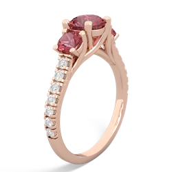 Pink Tourmaline Pave Trellis 14K Rose Gold ring R5500