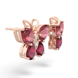 Pink Tourmaline Butterfly 14K Rose Gold earrings E2215