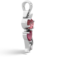 Pink Tourmaline Kitten 14K White Gold pendant P5780