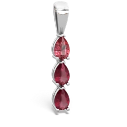 Pink Tourmaline Dew Drops 14K White Gold pendant P2251