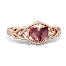 Pink Tourmaline Celtic Love Knot 14K Rose Gold ring R5420