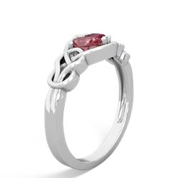 Pink Tourmaline Celtic Love Knot 14K White Gold ring R5420