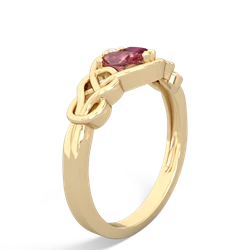 Pink Tourmaline Celtic Love Knot 14K Yellow Gold ring R5420