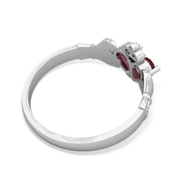 Pink Tourmaline 'Our Heart' Claddagh 14K White Gold ring R2388