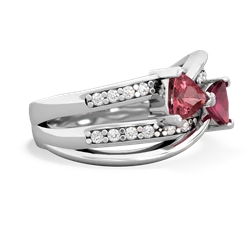 Pink Tourmaline Bowtie 14K White Gold ring R2360