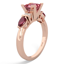 Pink Tourmaline 6Mm Princess Eternal Embrace Engagement 14K Rose Gold ring C2002