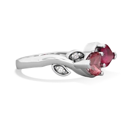 Pink Tourmaline Floral Elegance 14K White Gold ring R5790