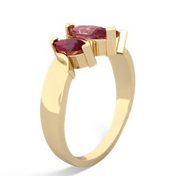 Pink Tourmaline Three Peeks 14K Yellow Gold ring R2433