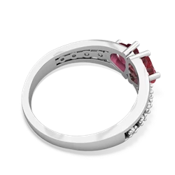 Pink Tourmaline Heart To Heart 14K White Gold ring R3342