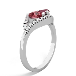 Pink Tourmaline Mother And Child 14K White Gold ring R3010