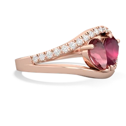 Pink Tourmaline Nestled Heart Keepsake 14K Rose Gold ring R5650