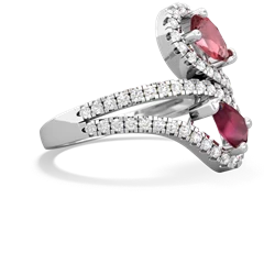 Pink Tourmaline Diamond Dazzler 14K White Gold ring R3000