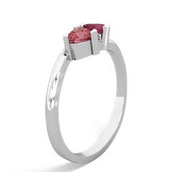 Pink Tourmaline Sweethearts 14K White Gold ring R5260