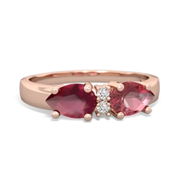 Pink Tourmaline Pear Bowtie 14K Rose Gold ring R0865