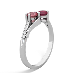 Pink Tourmaline Infinity Pave Two Stone 14K White Gold ring R5285