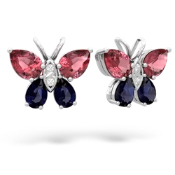 Pink Tourmaline Butterfly 14K White Gold earrings E2215