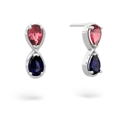 Pink Tourmaline Infinity 14K White Gold earrings E5050