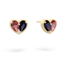 Pink Tourmaline 'Our Heart' 14K Yellow Gold earrings E5072