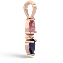 Pink Tourmaline Bowtie Drop 14K Rose Gold pendant P0865