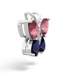 Pink Tourmaline Butterfly 14K White Gold pendant P2215