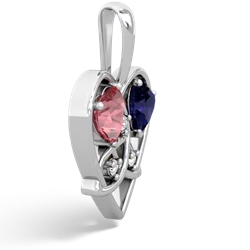 Pink Tourmaline Celtic Trinity Heart 14K White Gold pendant P5331