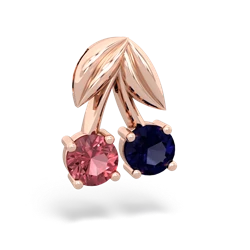 Pink Tourmaline Sweet Cherries 14K Rose Gold pendant P7001
