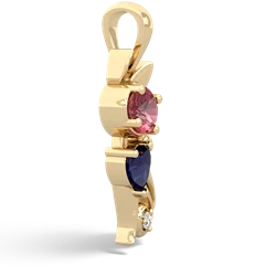 Pink Tourmaline Kitten 14K Yellow Gold pendant P5780