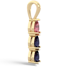 Pink Tourmaline Dew Drops 14K Yellow Gold pendant P2251