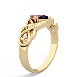 Pink Tourmaline Keepsake Celtic Knot 14K Yellow Gold ring R5300