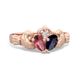 Pink Tourmaline 'Our Heart' Claddagh 14K Rose Gold ring R2388